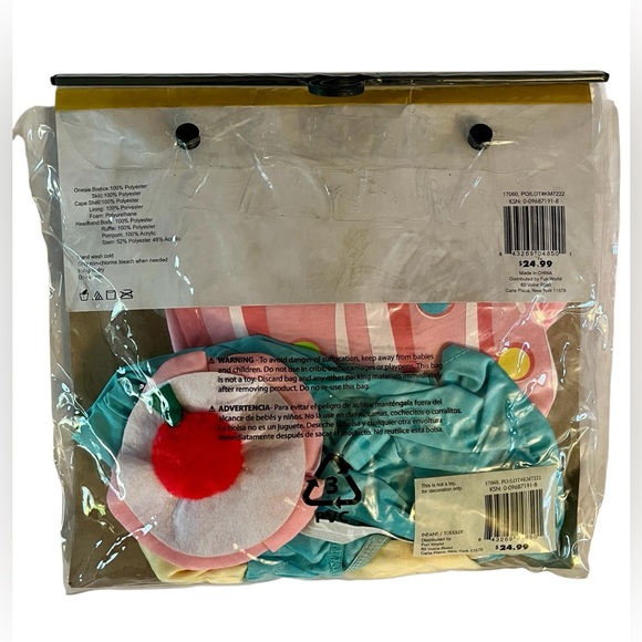 Cupcake Costume for Kids - Pink and Blue New with Tags - Picture 2 of 7